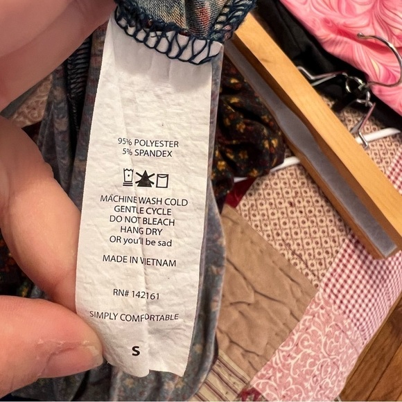 LulaRoe Azure A-Line Skirt Turquoise Floral - Picture 11 of 11